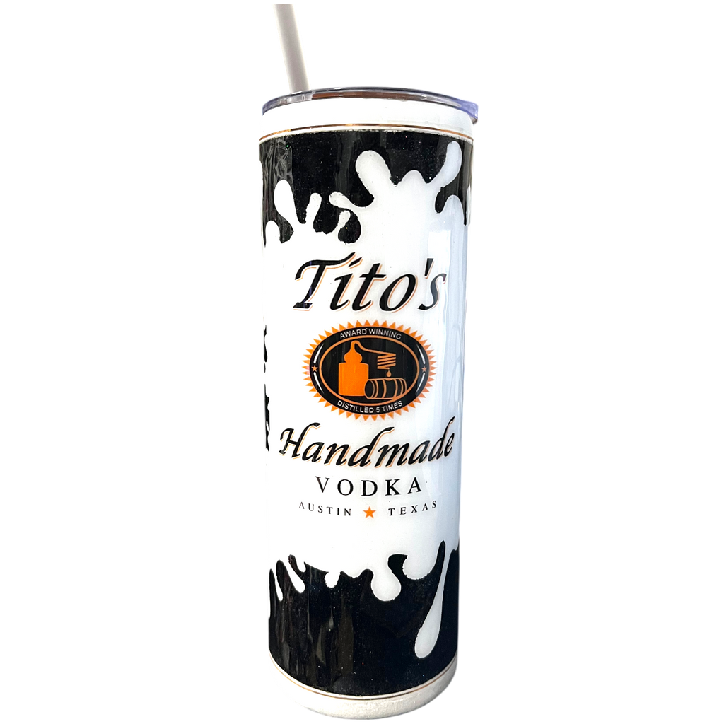 20oz Skinny Stainless Steel Tumbler with Straw