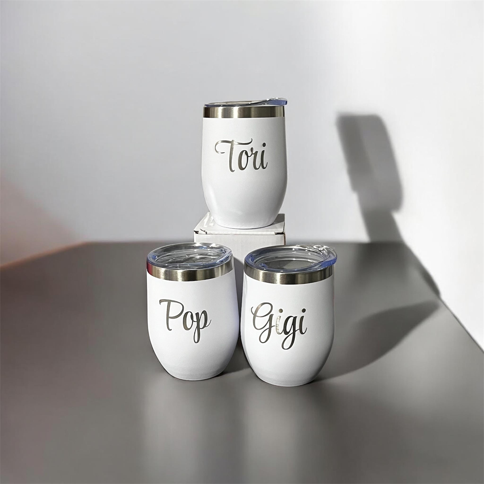 12oz Powder-Coated Stainless Steel Wine Tumbler