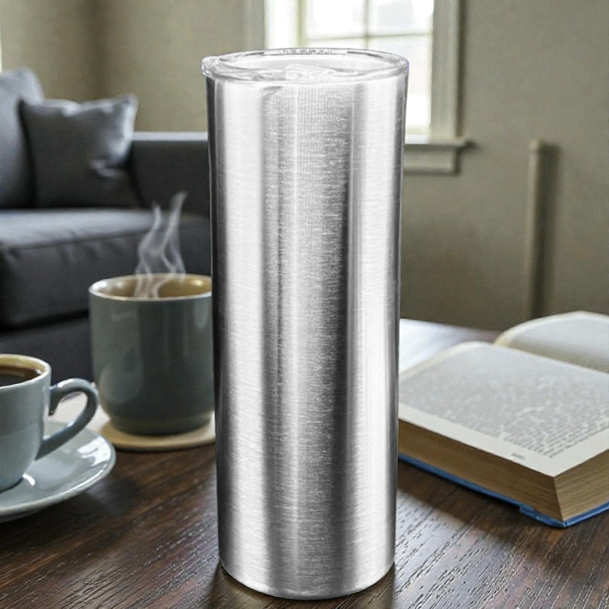 20oz Skinny Stainless Steel Tumbler with Straw