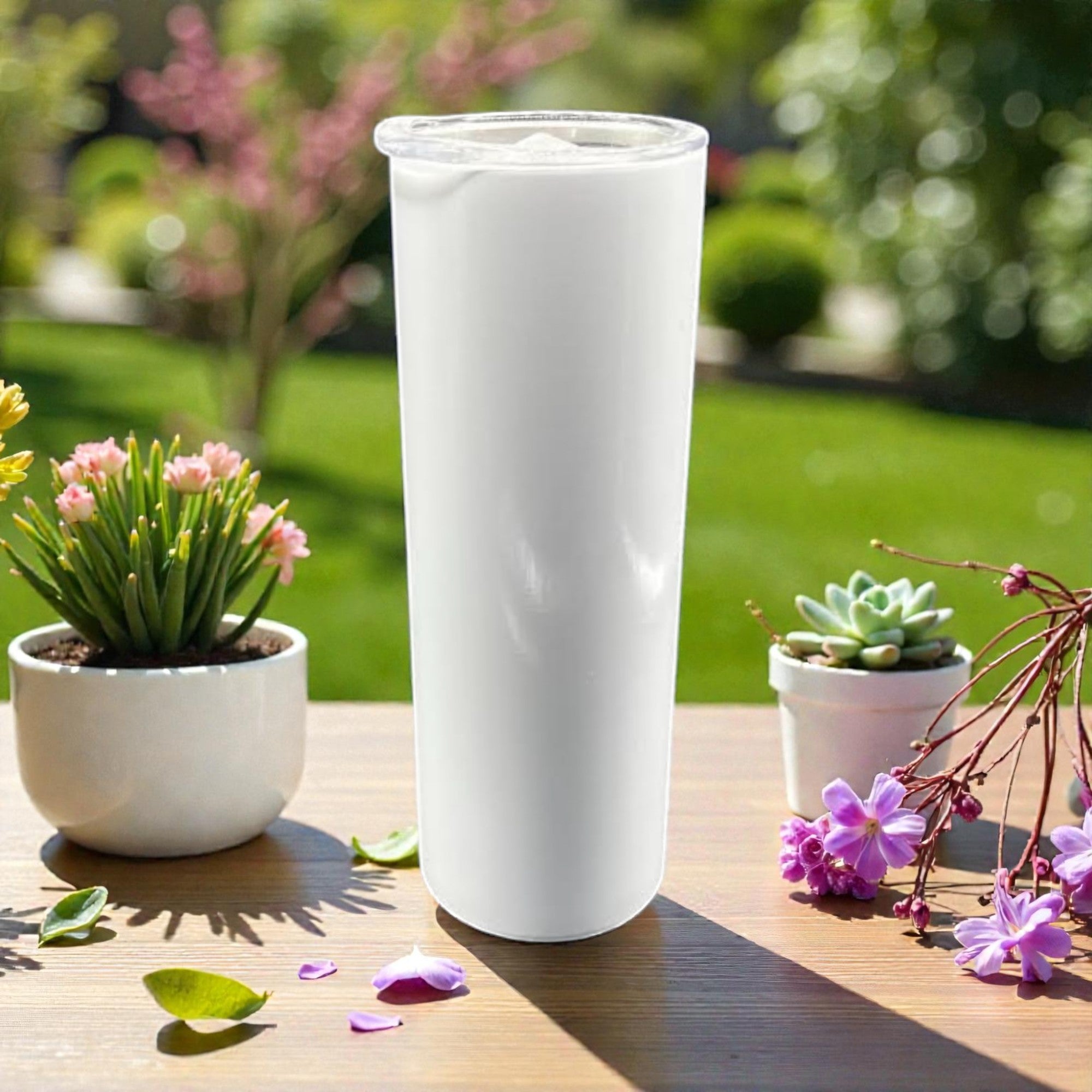 20oz Skinny Stainless Steel Tumbler with Straw