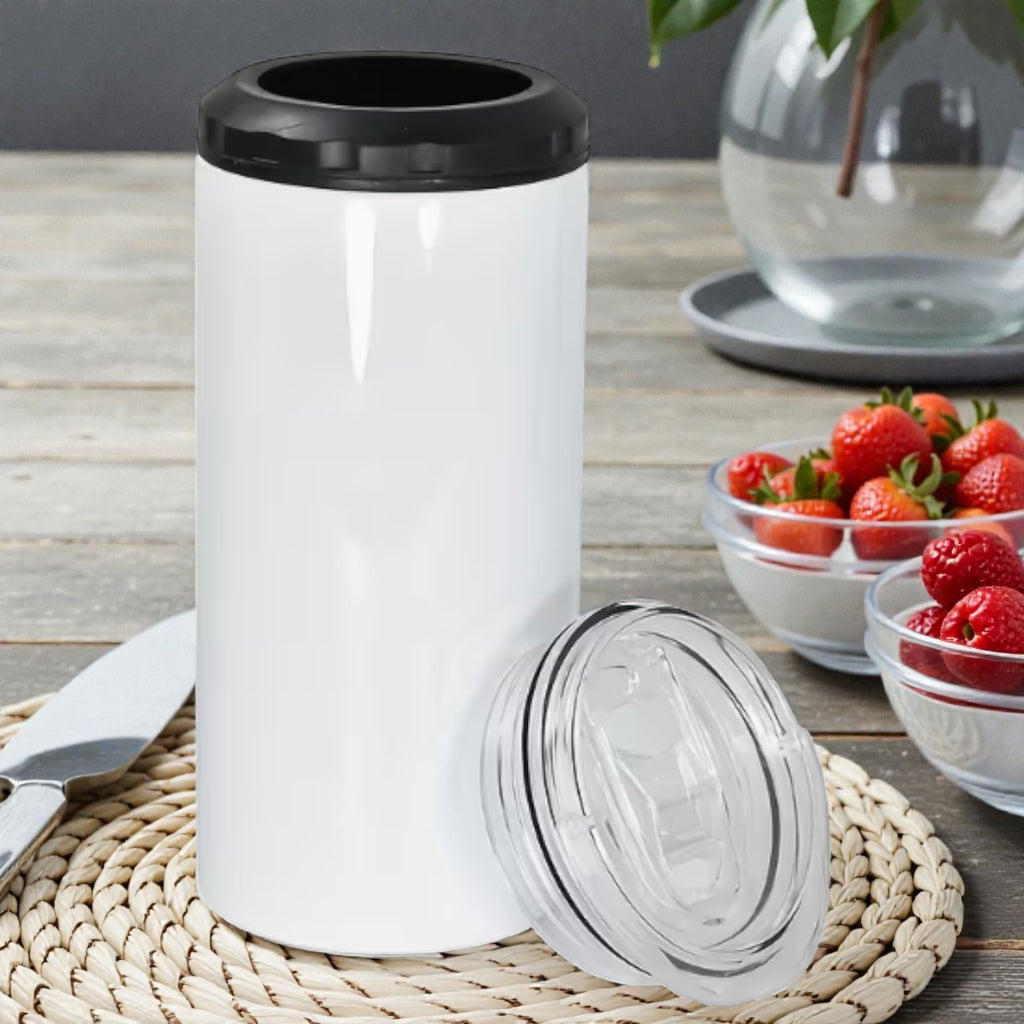 16oz 4-in-1 Stainless Steel Can Cooler Tumbler with Straw