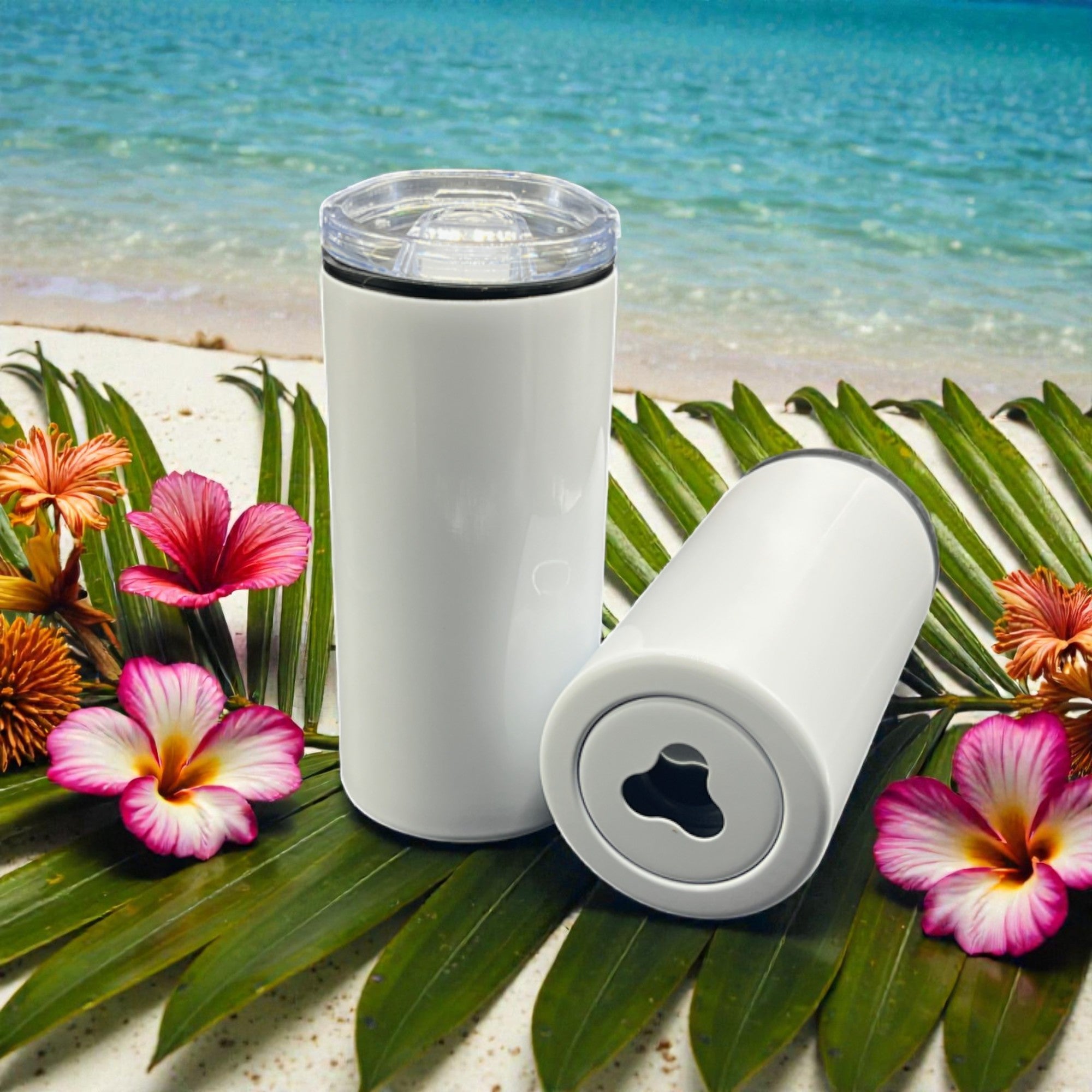 16oz 4 in 1 Vacuum Insulated Double Walled Stainless Steel Can and Bottle Cooler With Opener with Straw