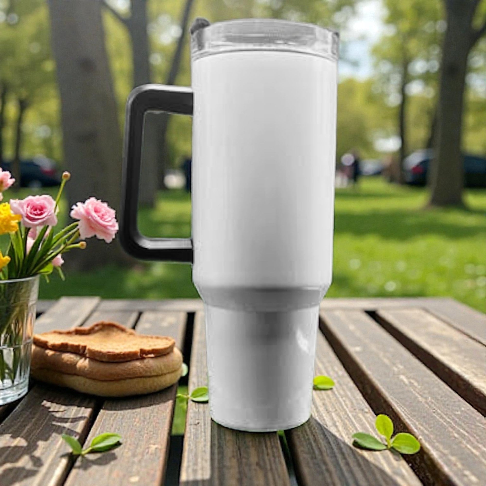 40oz Tumbler with Handle & Straw