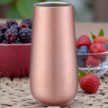 6oz Champagne Tumbler Stemless Flutes – Double-Insulated Mini Stainless Steel Cups Rose Gold