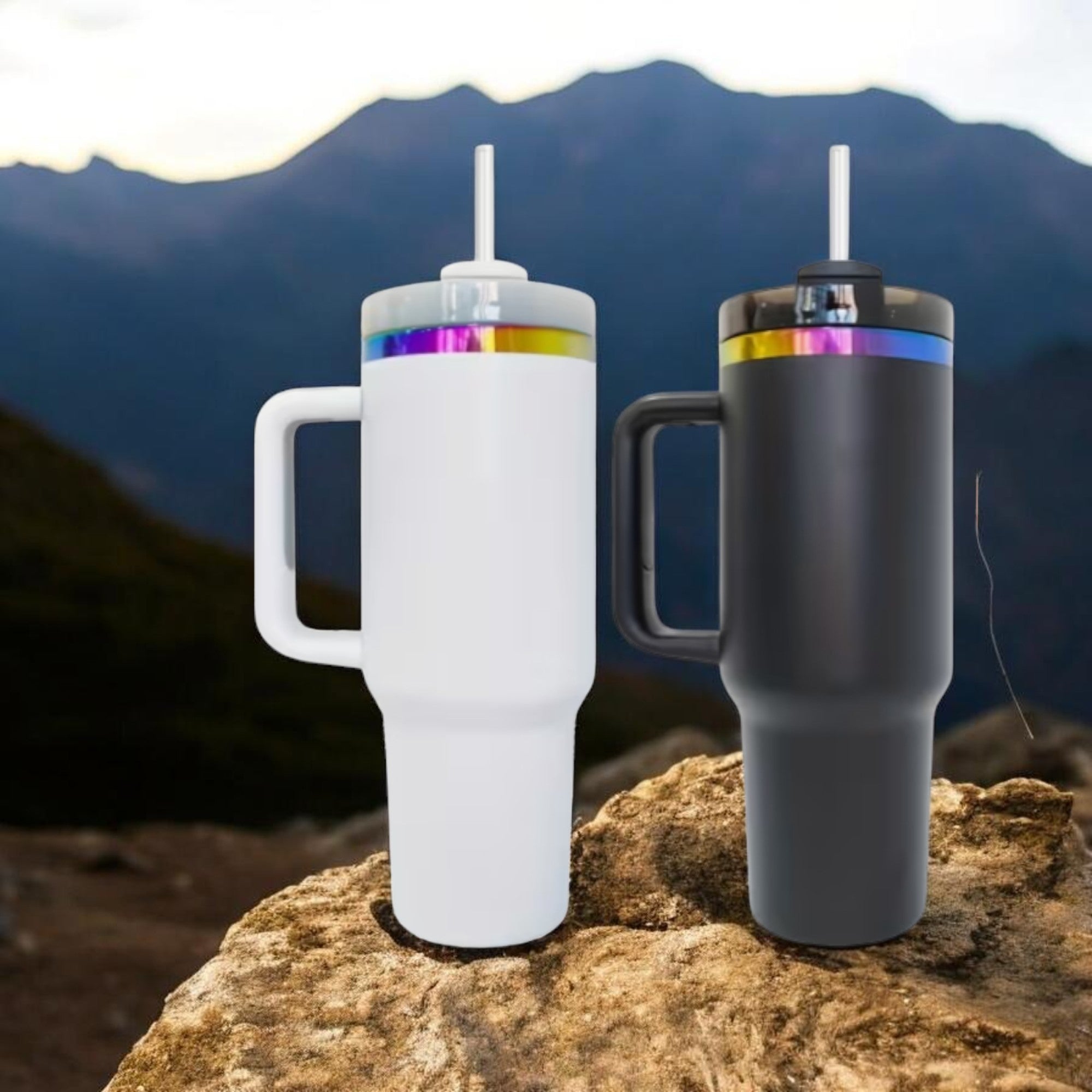 40oz Holographic Rainbow Plated Tumbler