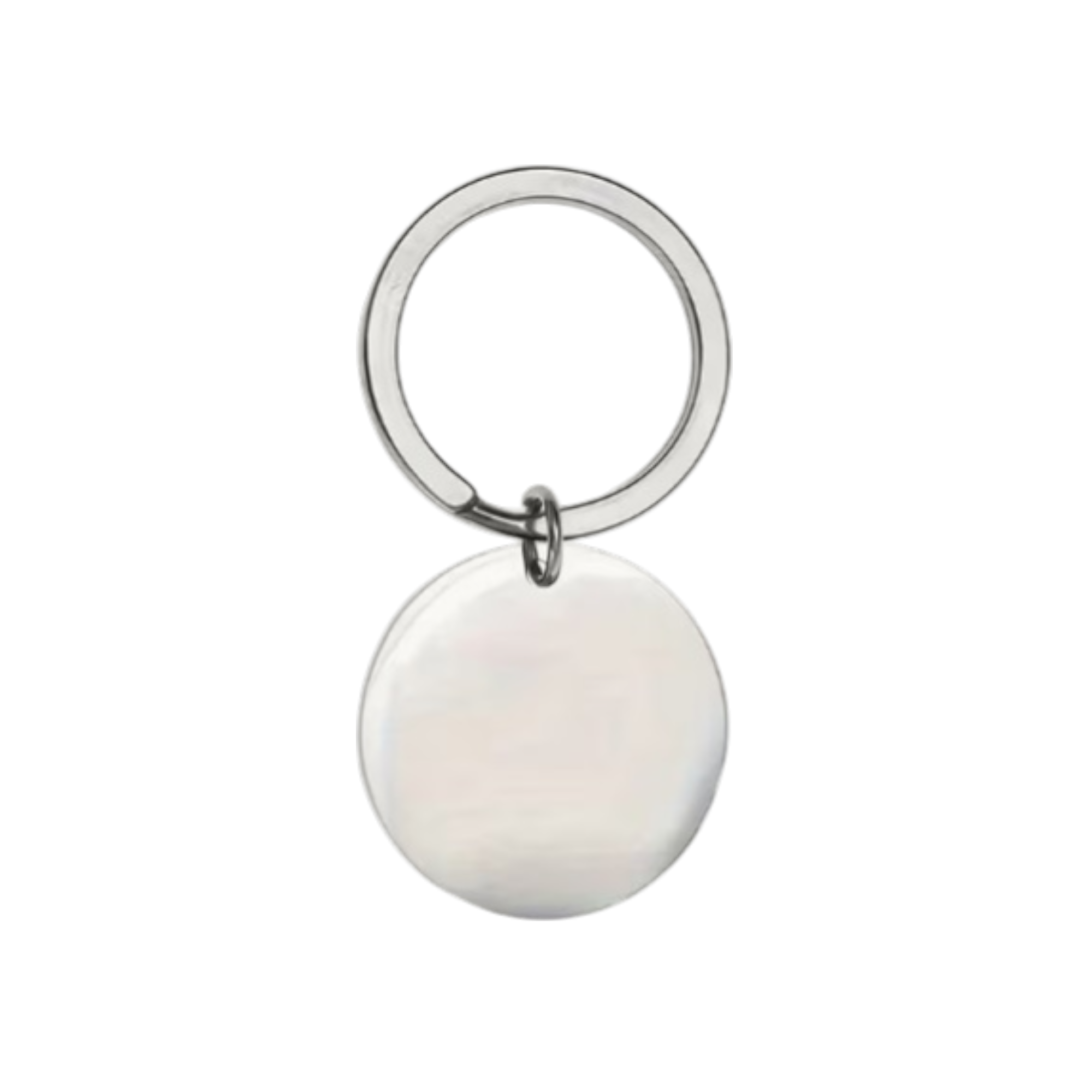 1.18" Round Customizable Stainless Steel Keychain
